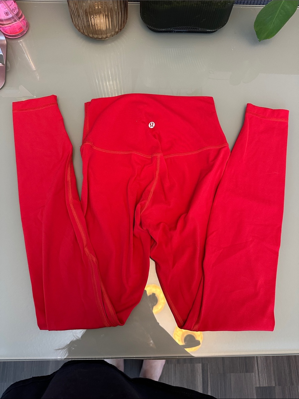 lululemon athletica align size 4 28 inch  Bright Red Performance Leggings